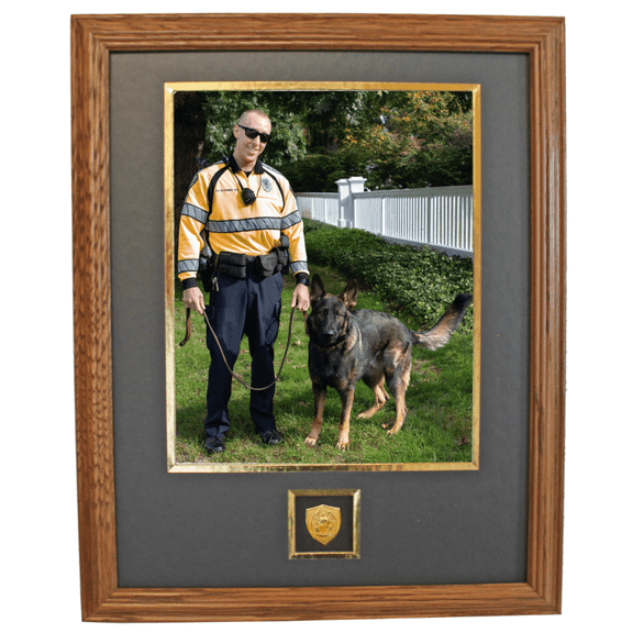 Achievement Police Photo Frame, American Oak 11" x 14" for 8" x 10" Photo