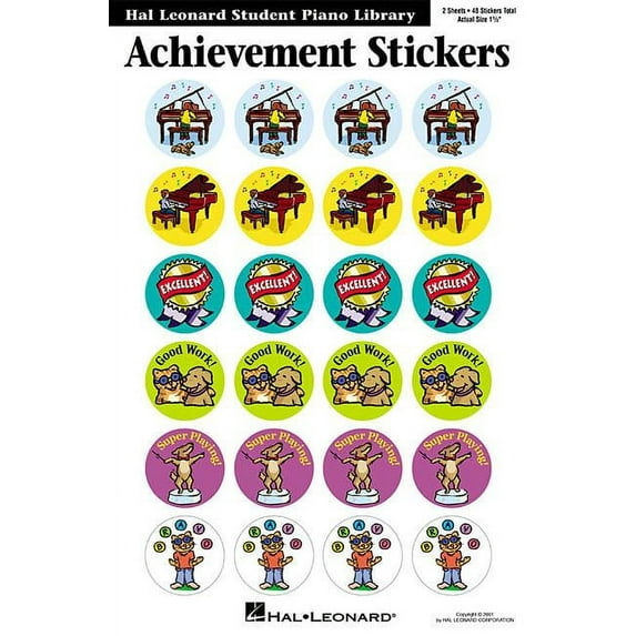 Achievement Stickers: Hal Leonard Student Piano Library (Paperback) by Hal Leonard Corp (Editor)