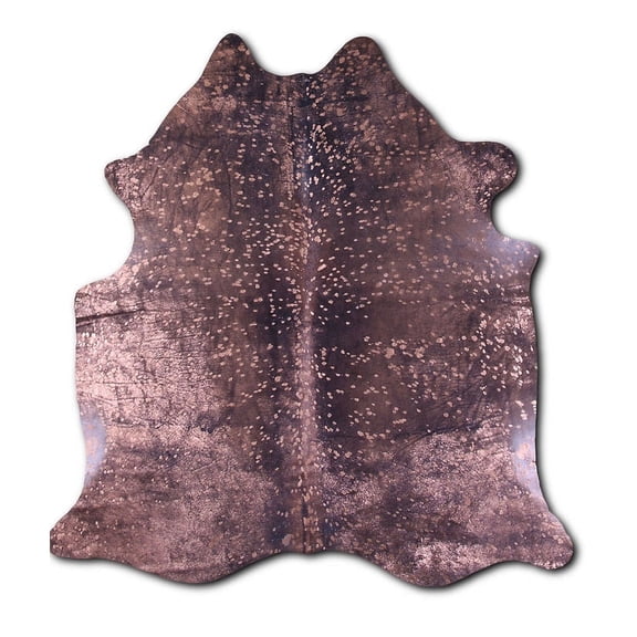 Achiever cowhide rugs for sale ROSE GOLD METALLIC ON BLACK rug