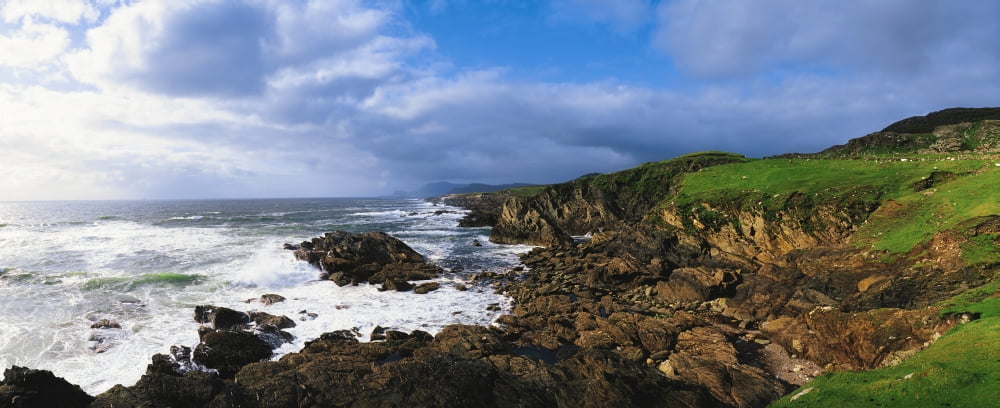 Achill Island Atlantic Drive Co Mayo Ireland Canvas Art - The Irish Image Collection Design Pics (30 x 12)