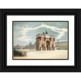 thumbnail image 1 of Achille La Nièce 18x14 Black Ornate Wood Framed Double Matted Museum Art Print Titled - The Court of the Louvre with the Arc De Triomphe Du Carrousel, 1 of 5
