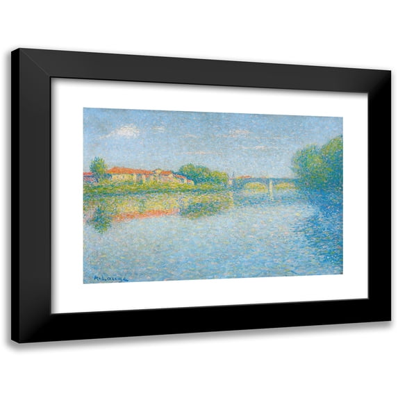 Achille Laugé 18x13 Black Modern Framed Museum Art Print Titled - La Garonne in Toulouse (circa 1920s)
