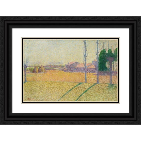 Achille Laugé 18x13 Black Ornate Wood Framed Double Matted Museum Art Print Titled - The Hort to Caylhau (1902)