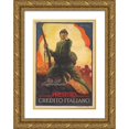 thumbnail image 1 of Achille Mauzan 11x14 Gold Ornate Wood Frame and Double Matted Museum Art Print Titled - Do Everyone Your Duty! the Subscriptions to the Loan Are Received at the Italian Credit (1917), 1 of 4