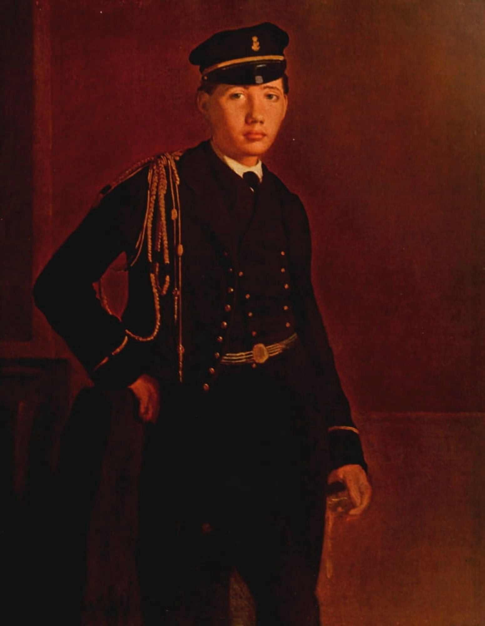 Achille de Gas in Cadet uniform 1856 Canvas Art - Edgar Degas (18 x 24)