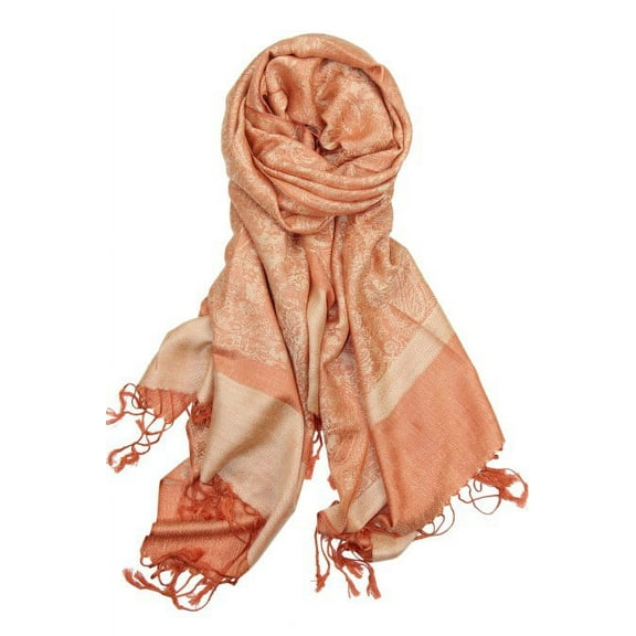 Achillea Large Soft Silky Pashmina Shawl Wrap Scarf in Solid Colors (Ivory)