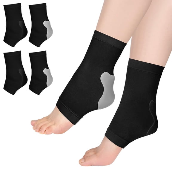 Achilles Tendonitis Heel Protector Socks, 2 Pack Achilles Tendon Sleeve, Achilles Tendon Support Compression Gel Padded Sleeve Socks for Cushion of Bursitis, Tendonitis, Tenderness, Dry Cracked