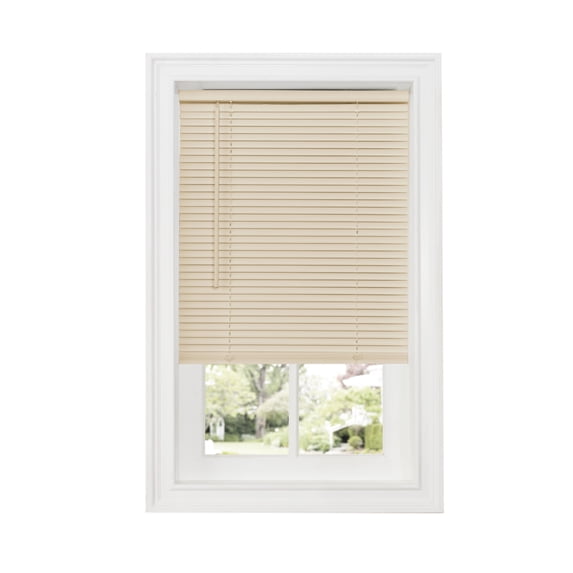 Achim 1" GII Deluxe Sundown Indoor Cordless Alabaster Vinyl Room Darkening Window Mini Blind, 29" W x 64" L