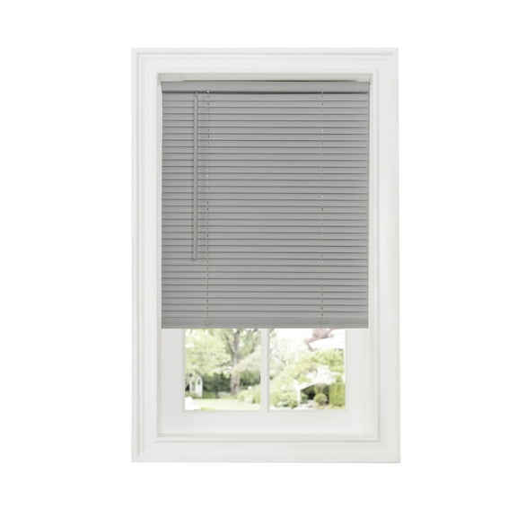 Achim 1" GII Deluxe Sundown Indoor Cordless Grey Vinyl Room Darkening Window Mini Blind, 32" W x 64" L