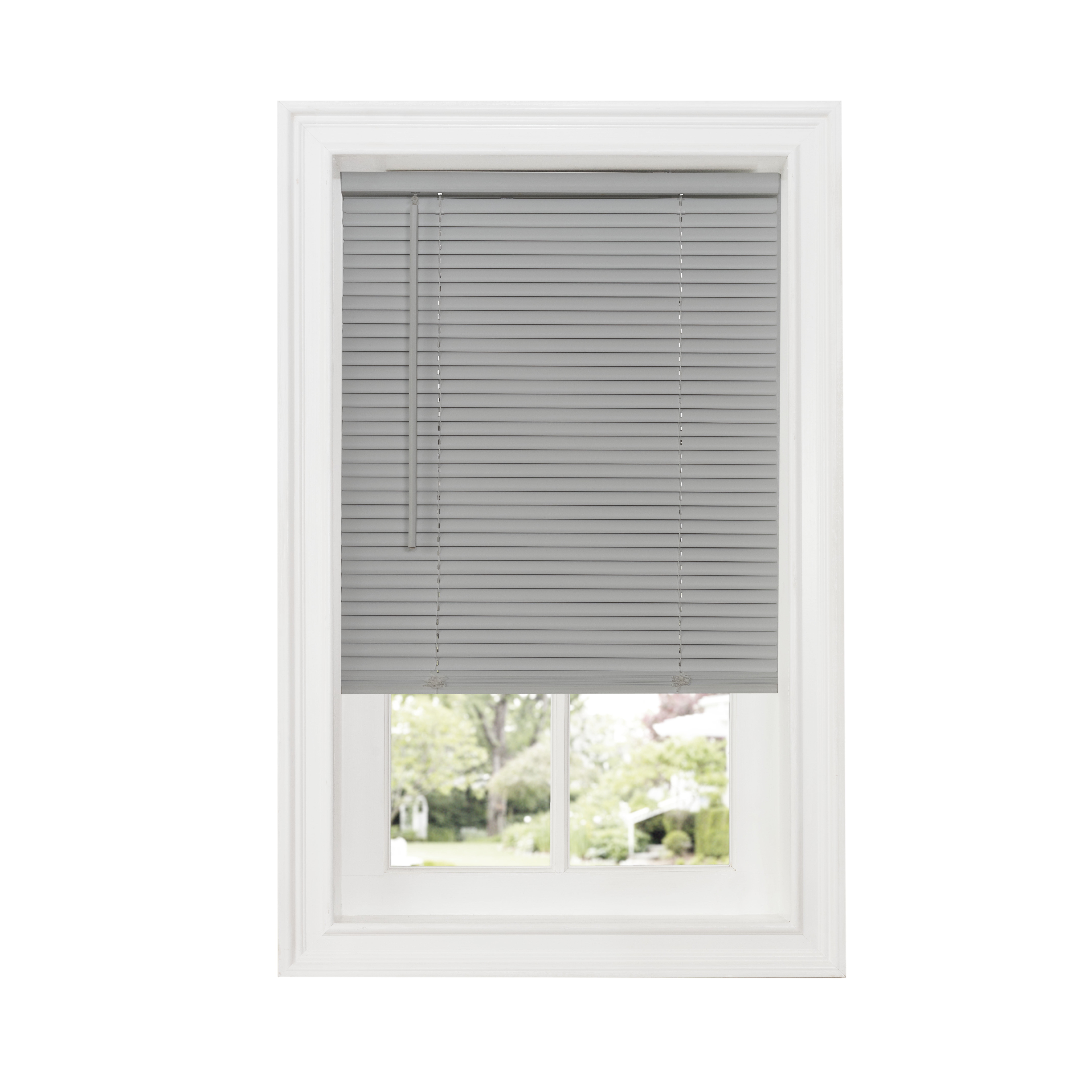 Achim 1" GII Deluxe Sundown Indoor Cordless Grey Vinyl Room Darkening Window Mini Blind, 33" W x 64" L