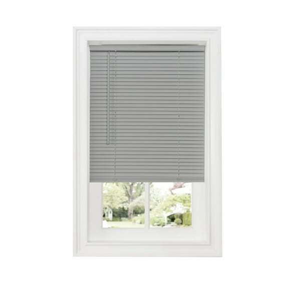 Achim 1" GII Deluxe Sundown Indoor Cordless Grey Vinyl Room Darkening Window Mini Blind, 34" W x 64" L