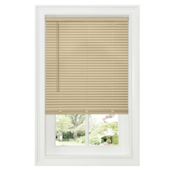 Achim 1" GII Deluxe Sundown Indoor Cordless Latte Vinyl Room Darkening Mini Blind, 31" W x 64" L