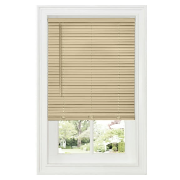 Achim 1" GII Deluxe Sundown Indoor Cordless Latte Vinyl Room Darkening Mini Blind, 35" W x 64" L