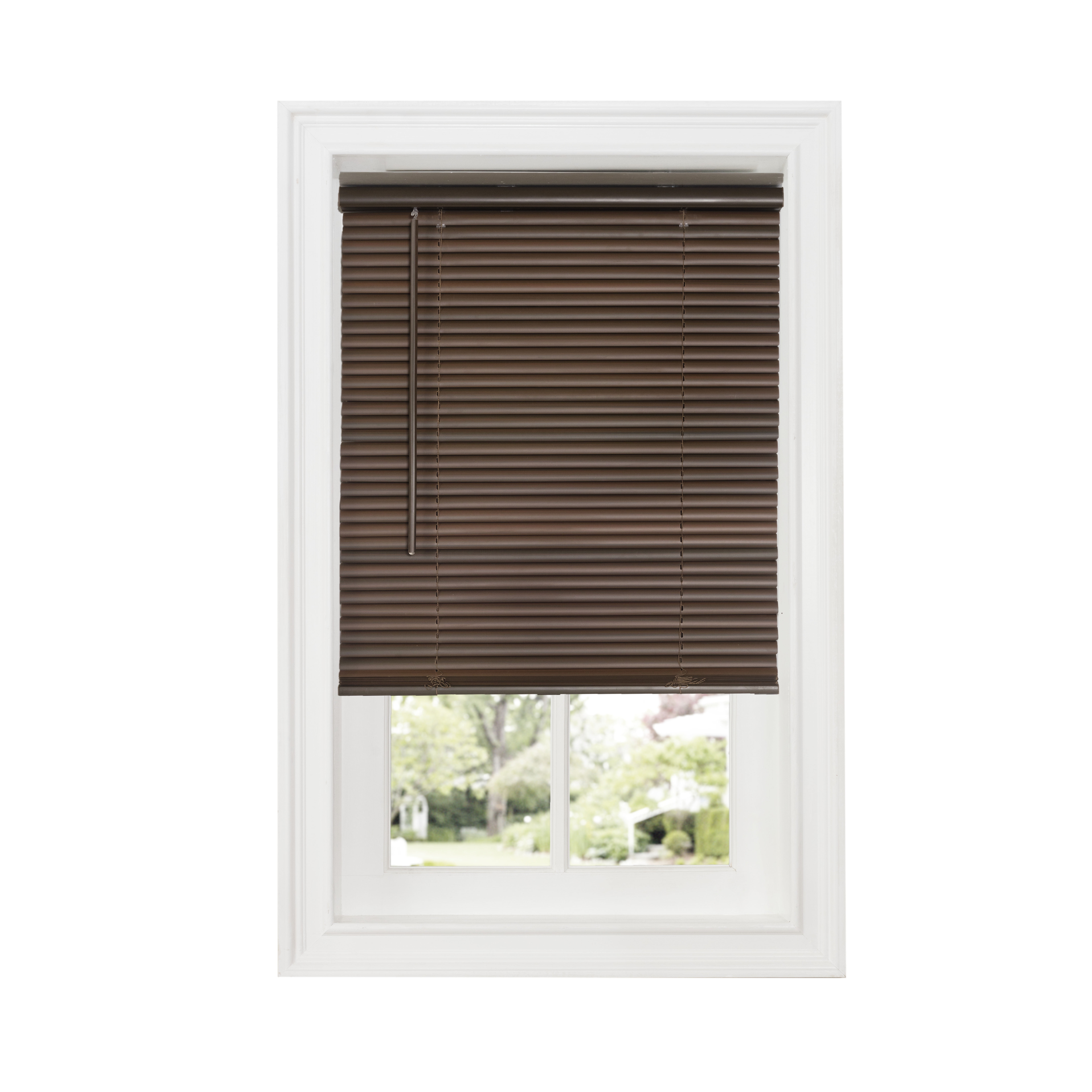 Achim 1" GII Deluxe Sundown Indoor Cordless Mahogany Vinyl Room Darkening Window Mini Blind, 48" W x 64" L
