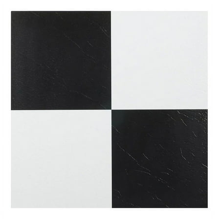 Achim 12"x12" 1.2mm Peel & Stick Vinyl Floor Tiles 20 Tiles/20 Sq. ft. Black & White