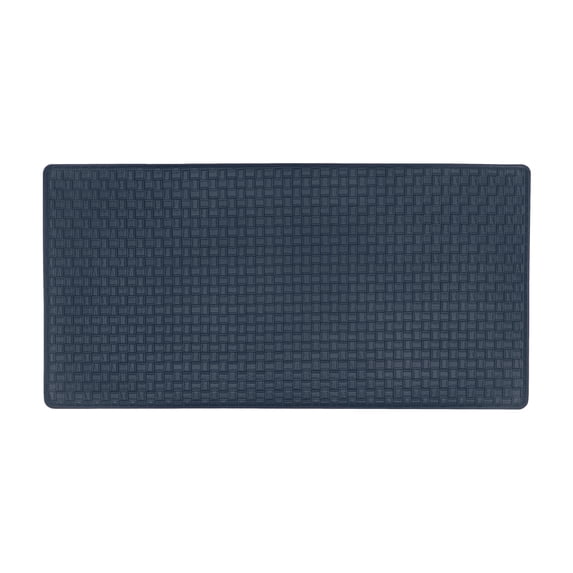 Achim Woven-Embossed Faux-Leather Anti-Fatigue Mat - 20in x 39in - Navy