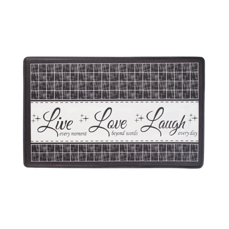 Achim Anti-Fatigue Kitchen Live Love Laugh Rectangle Anti Fatigue Mat, Charcoal, 18x30, 1 Piece