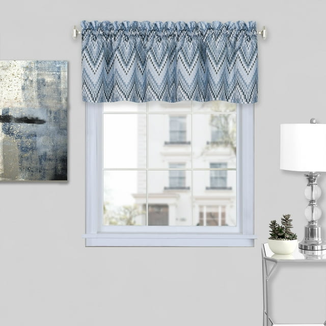 Achim Avery Polyester Light Filtering Curtain Valance, Ice Blue, 58" x 14"