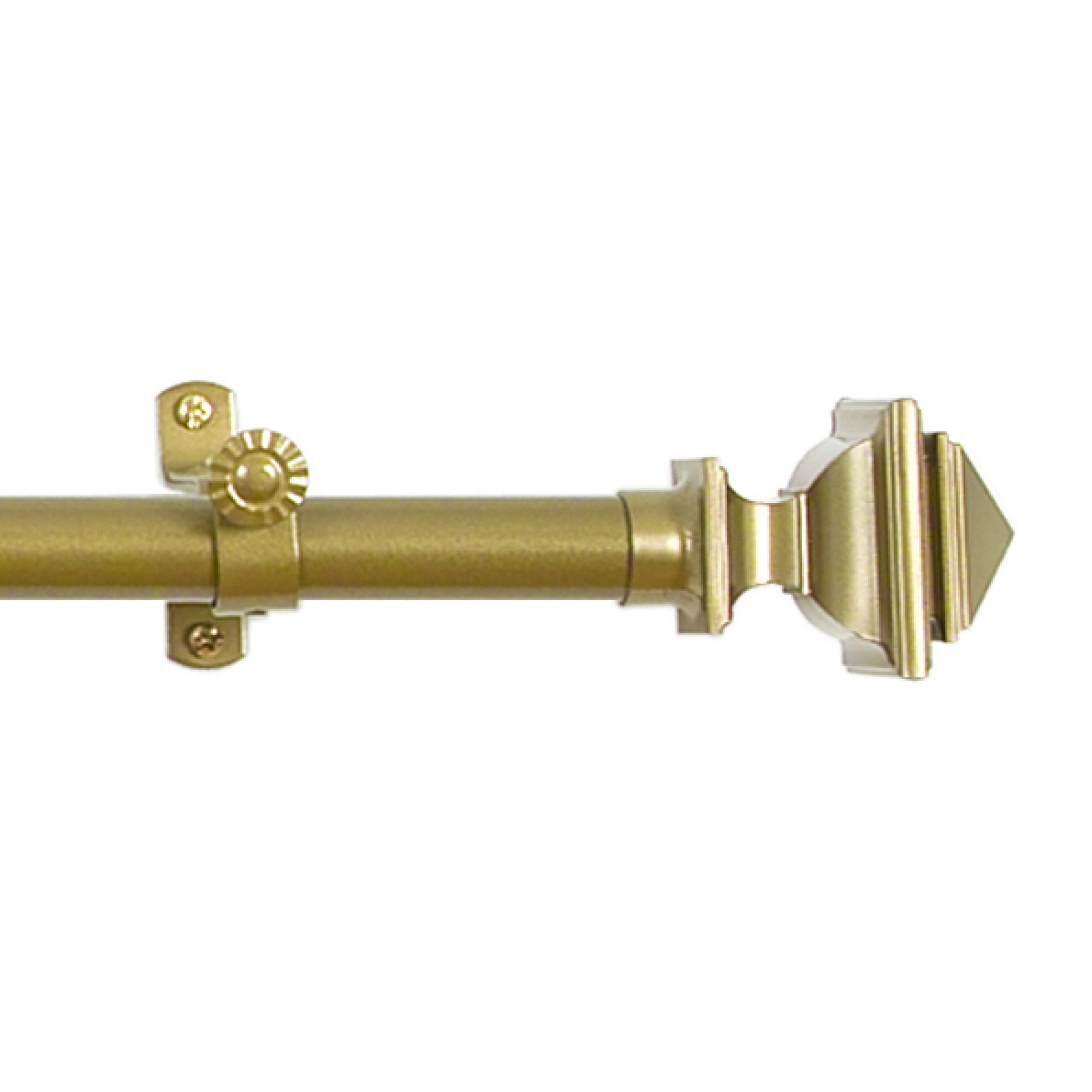 Achim Bach Buono II Decorative Curtain Rod and Finial, Bach, 28" - 48", Gold