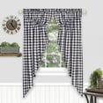 thumbnail image 1 of Achim Buffalo Check Gathered Swag Window Curtain Pair - 72 x 63 - Navy, 1 of 5