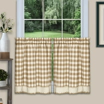 Achim Home Furnishing: Buffalo Taupe Plaid Modern Window Curtain Panel : 58" x 36" Tier Pair