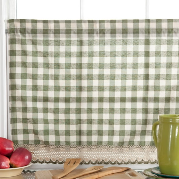 Achim Buffalo Check Kitchen Curtains, Set of 2 Tiers