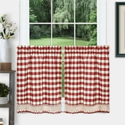 Achim Buffalo Check Kitchen Curtains, Set of 2 Tiers