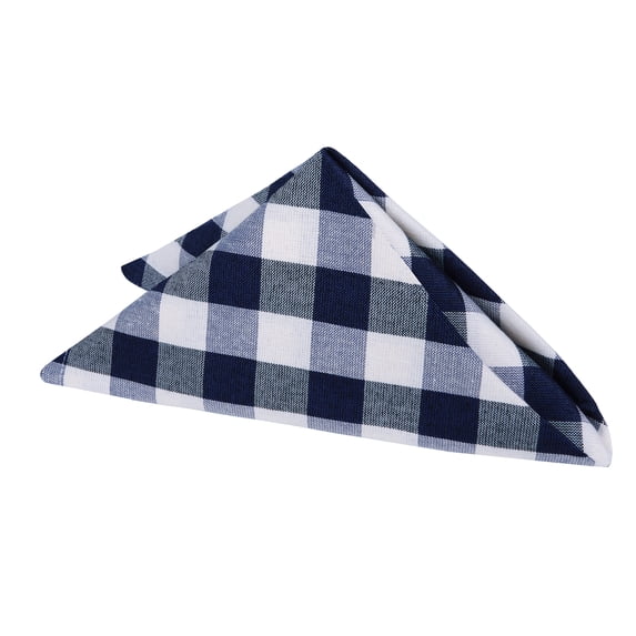 Achim Buffalo Check Polyester/Cotton Dinner Table Napkins - Navy - Set of Four
