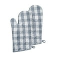 thumbnail image 1 of Achim Buffalo Check Polyester/Cotton Oven Mitt - Grey - 7-in x 13-in - Set of Two, 1 of 3