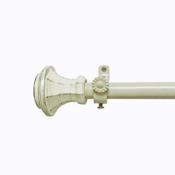 Achim Buono II Carson Decorative Curtain Rod and Finial, 48" - 86", Off-White