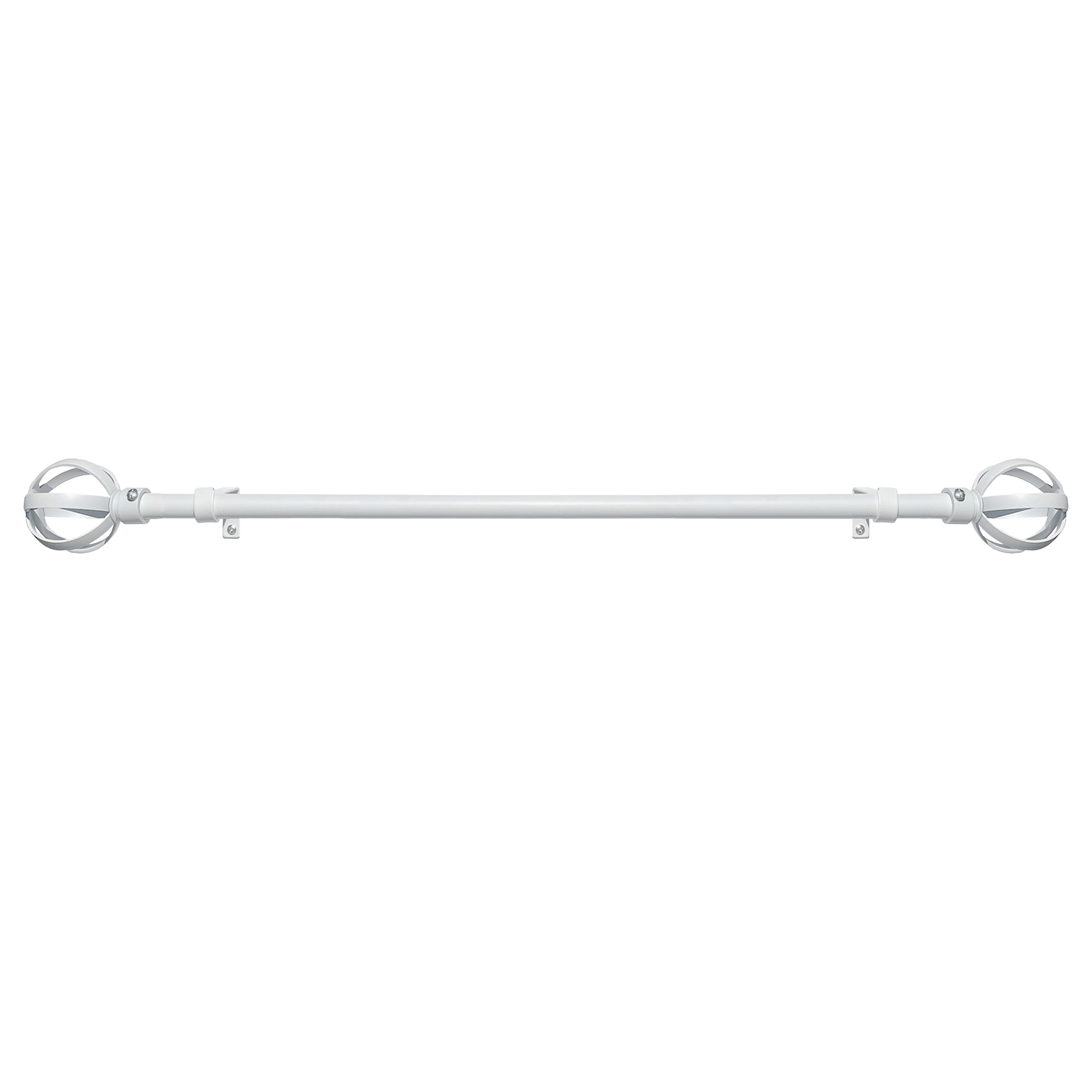Achim Buono II Halo White Decorative Rod & Finial - Sleek 28 in x 48 in