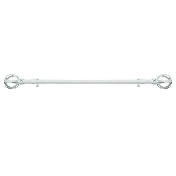 Achim Buono II Halo White Decorative Rod & Finial - Sleek 28 in x 48 in