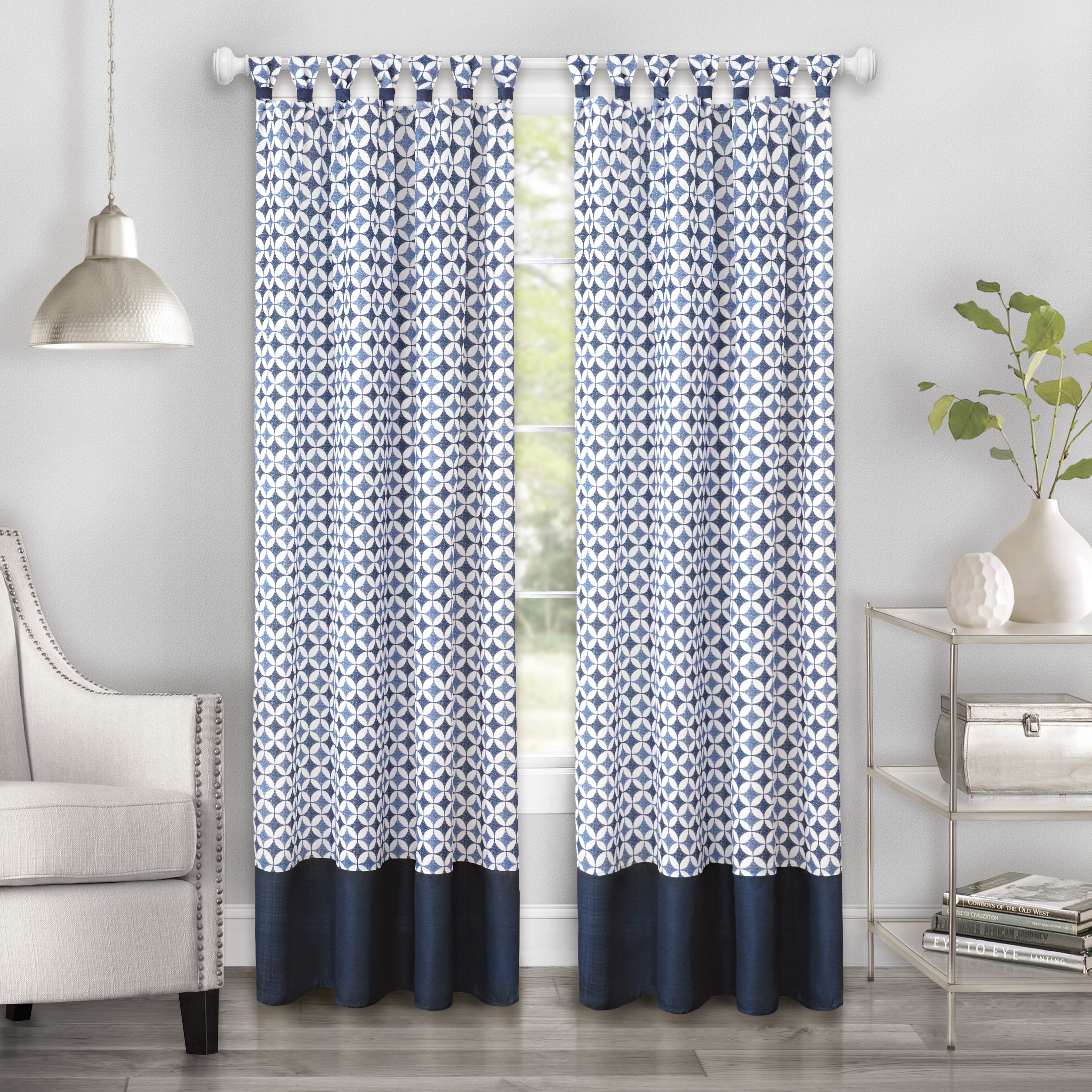 Achim Callie Cuff Tab Top Window Curtain Panel - 52x63 - Navy