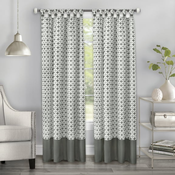Achim Callie Cuff Tab Top Window Curtain Panel - 52x84 - Grey