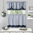 thumbnail image 1 of Achim Callie Window Curtain Tier Pair and Valance Set - 58" x 36" - Navy, 1 of 5