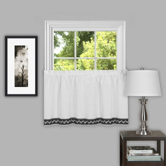 Achim Camden Decorative Window Curtain Treatment, 58" x 36", Black