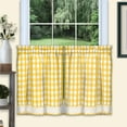 thumbnail image 1 of Achim Casual Checkerboard Rod Pocket Light Filtering Kitchen Tiered Curtains, 58.00" x 36.00" 2 Panels, 1 of 5