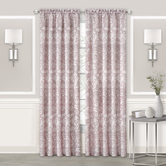 Achim Charlotte Rod Pocket Window Curtain Panel - 52x84 - Blush