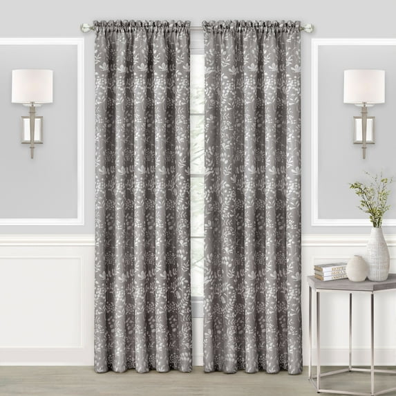 Achim Charlotte Rod Pocket Window Curtain Panel - 52x84 - Grey
