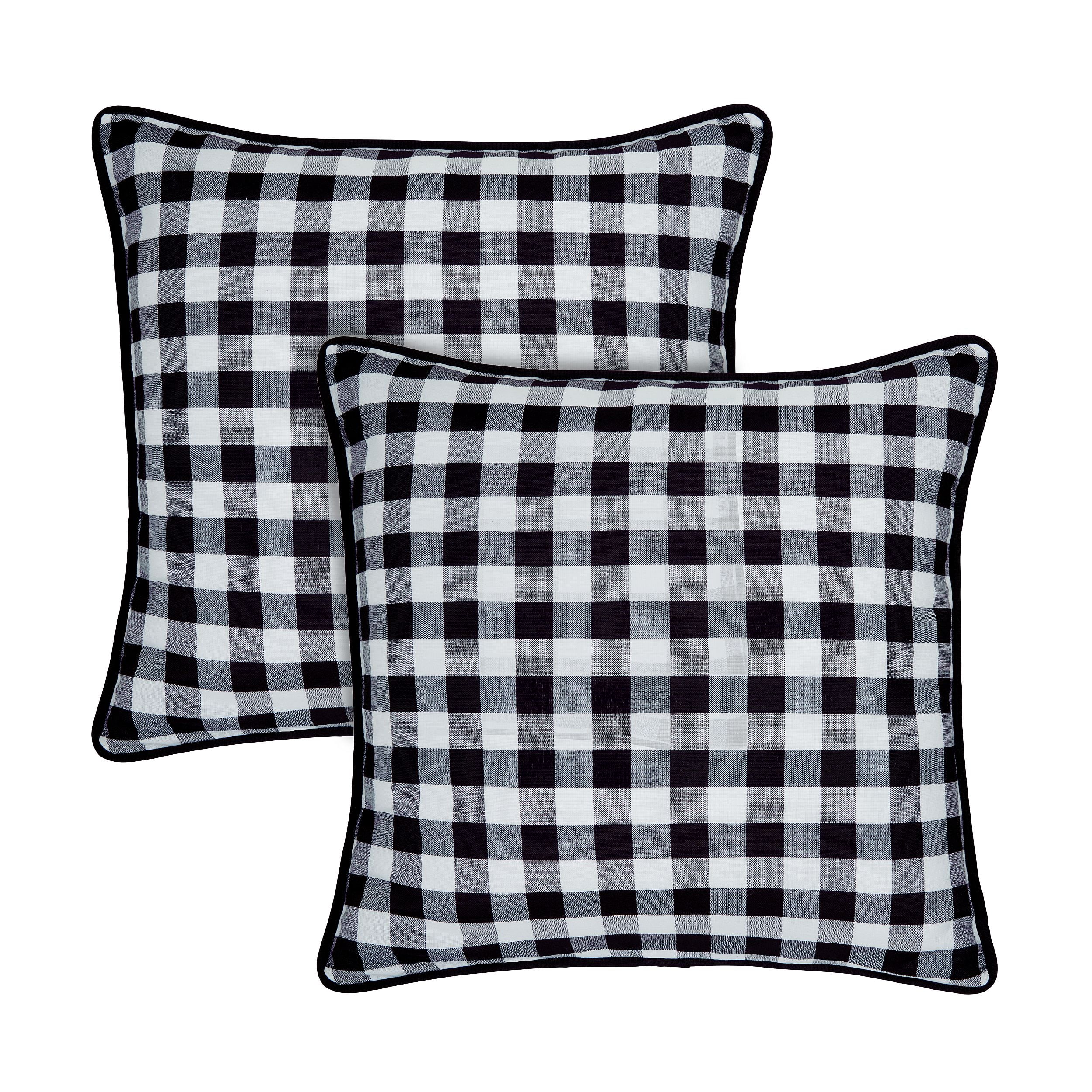 Design Imports Checkered Pillow Covers 18x18 Set of 4 - 20155331