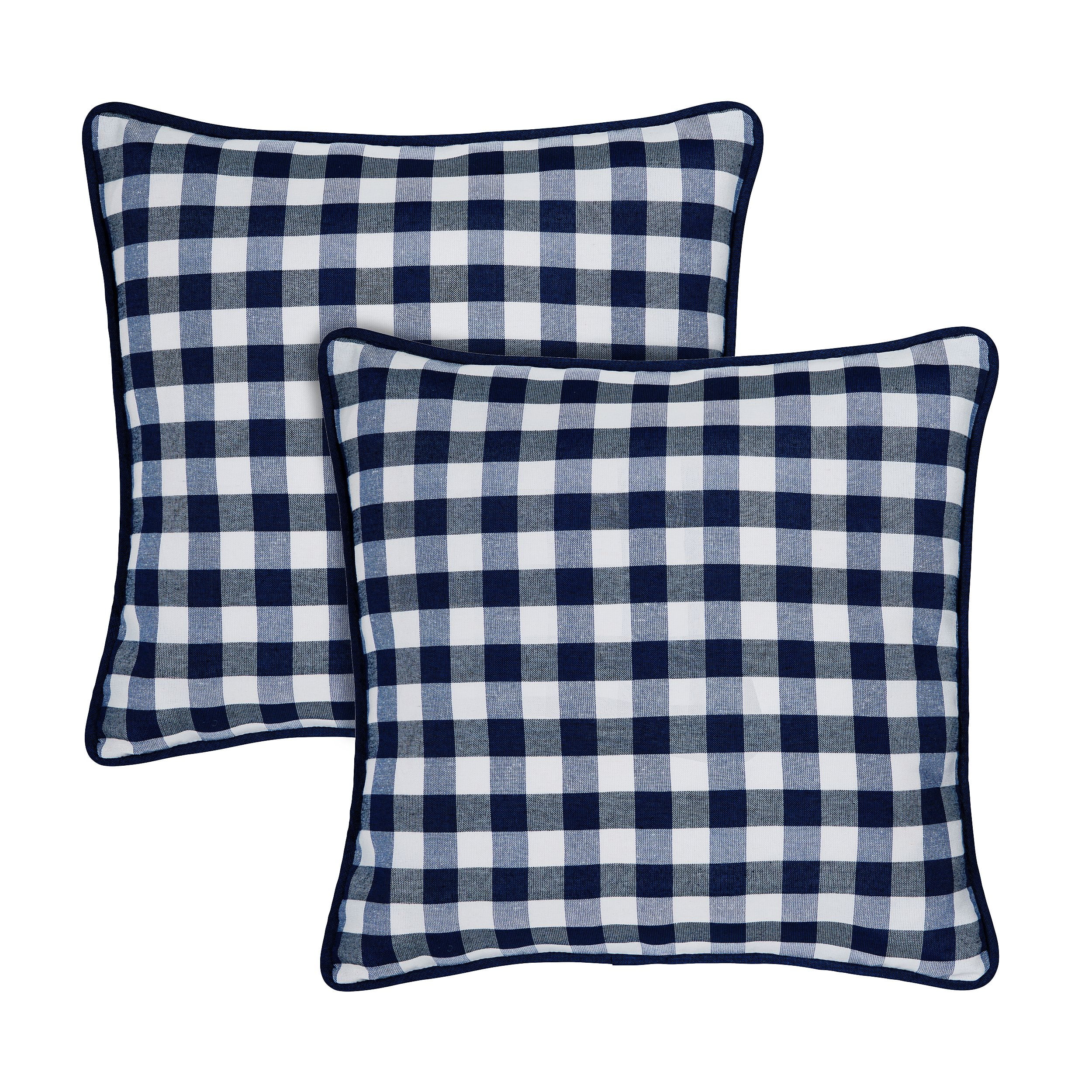 Buffalo Check Plaid Throw Pillow Covers Burgundy 18 in x 18 in Set of Two Walmart