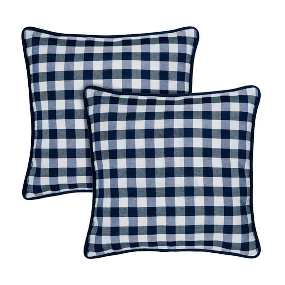 Buffalo Check Plaid Throw Pillow Covers - 18-in x 18-in - Set of Two