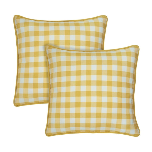 Buffalo Check Plaid Throw Pillow Covers - 18-in x 18-in - Set of Two