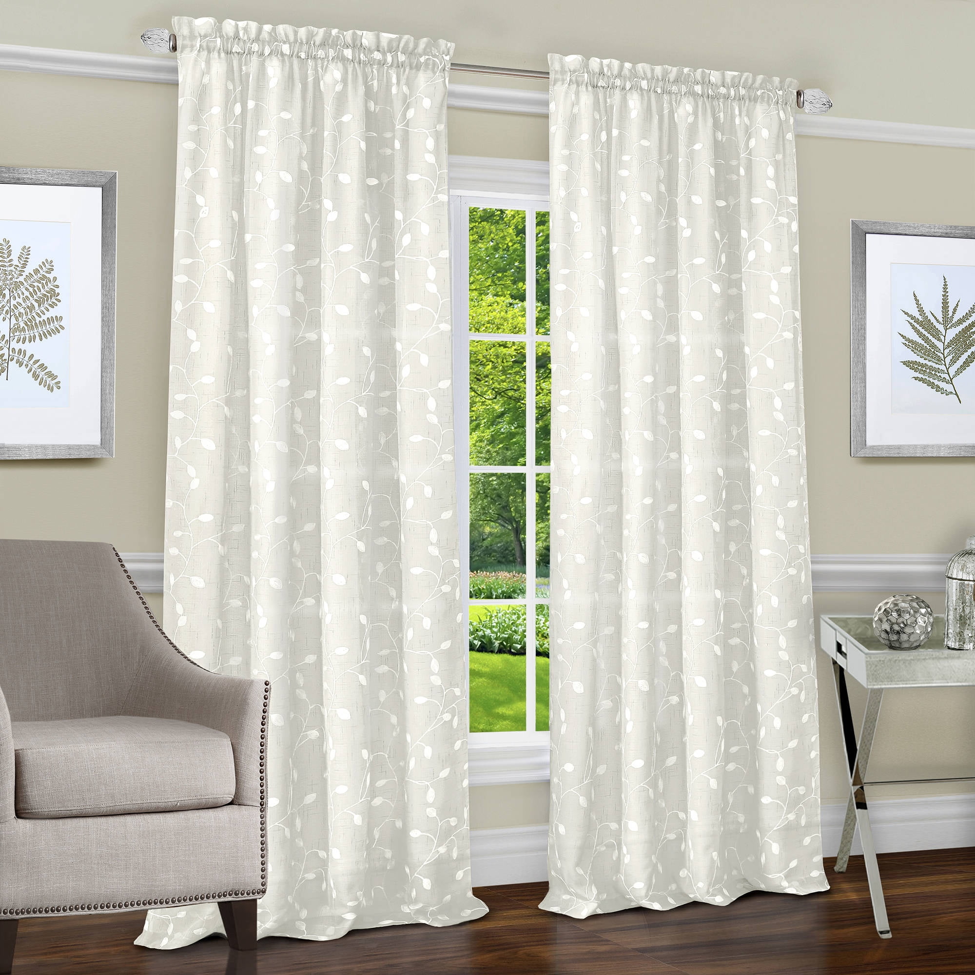 Achim Chloe Rod Pocket Window Curtain Panel - Walmart.com