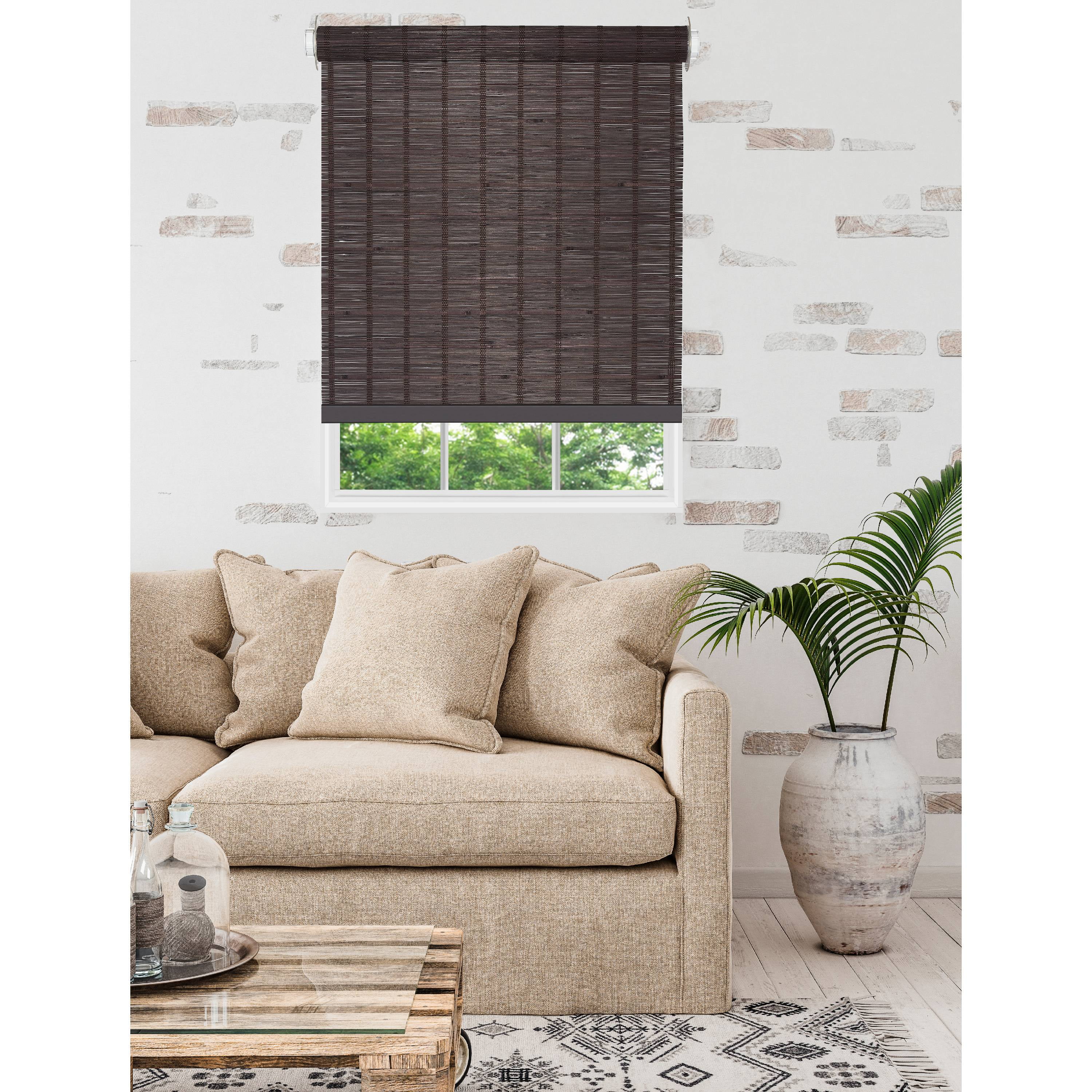 Achim Bamboo Roller Shade 31-in x Java Light Filtering Cordless Roller Shade Achim Bamboo Roller Shade 31-in x Java Light Filtering Cordless Roller Shade