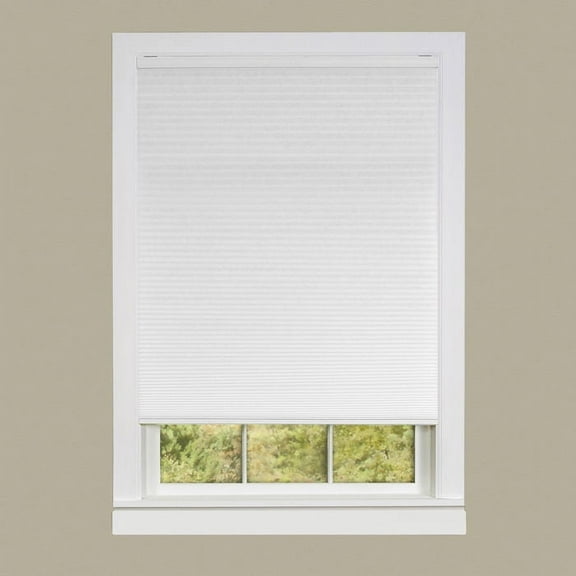 Achim Honeycomb Indoor Cordless White Polyester Light Filtering Window Cellular Shade, 64" L x 23" W