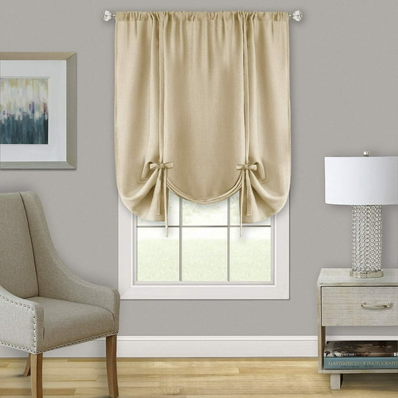 Achim Darcy Tan Solid Print Light Filtering Curtains, 58 x 63 in