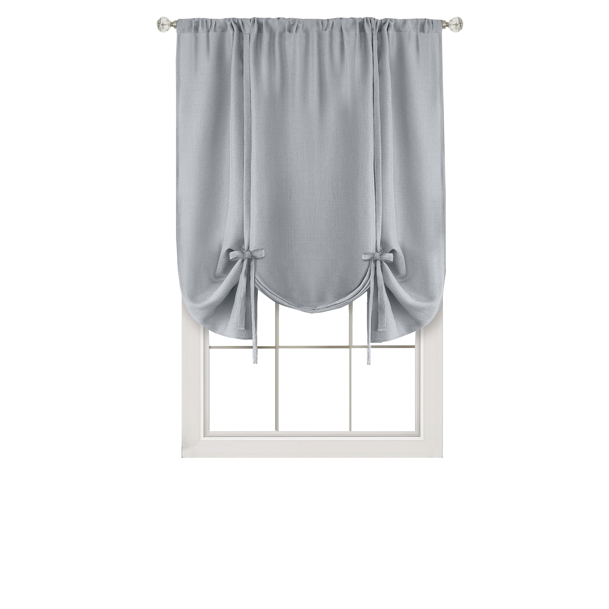 Achim Darcy Window Curtain Tie Up Shade - 58x63 - Grey