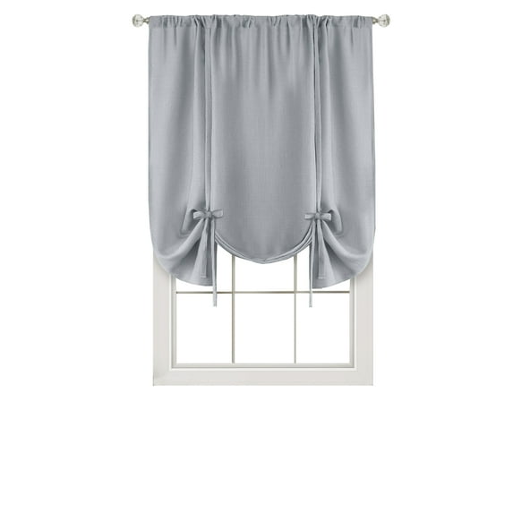 Achim Darcy Window Curtain Tie Up Shade - 58x63 - Grey