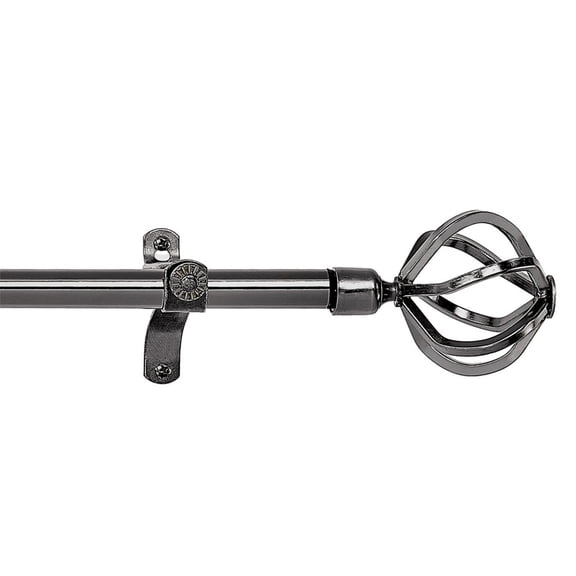 Achim Home Decor Metallo 28-48" Finial Carrera Metal Decorative Rod in Nickel